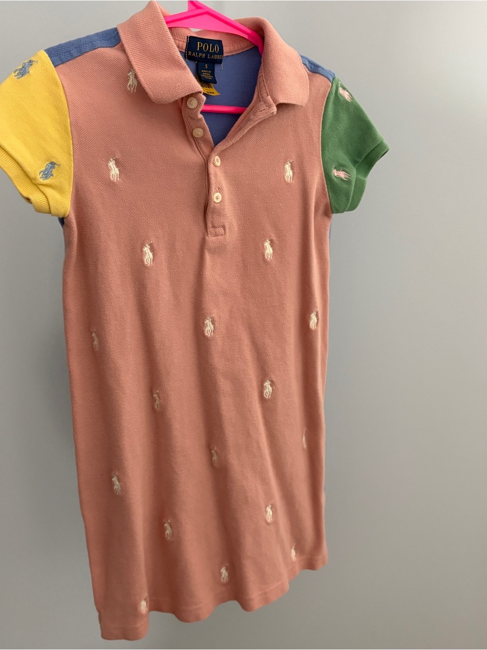 Polo by Ralph Lauren Multicolor Pink Polo Dress for Kids